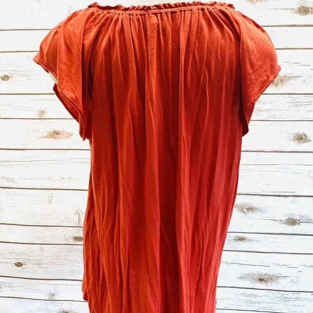 LOFT Women Short Sleeve Pullover Boat Neck Coral Casual Shirt Top Size Small - Picture 4 of 11